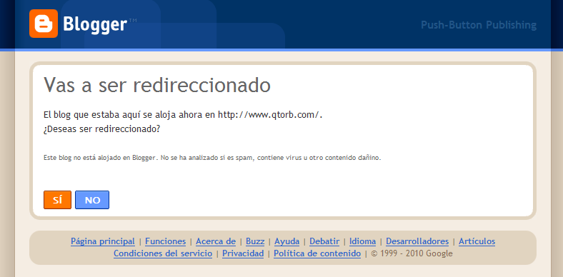 Blogger- Redireccionando